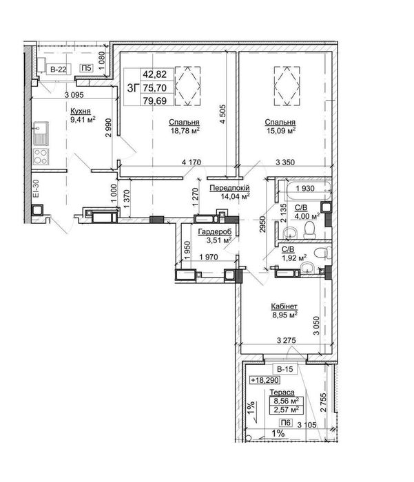 Продам 3-кімнатну квартиру в ЖК Гостомель Резідентс