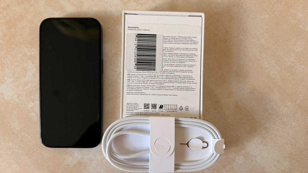 Iphone 16 Pro 256Gb Black Titanium фізична сім чорний ідеал коробка комплект
