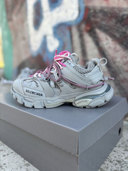 Жіночі кросівки  Balenciaga Track Trail Laces Grey Pink Black White