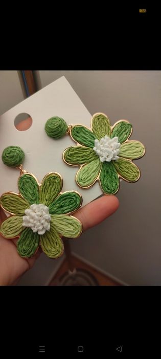 Kolczyki zielone kwiatki