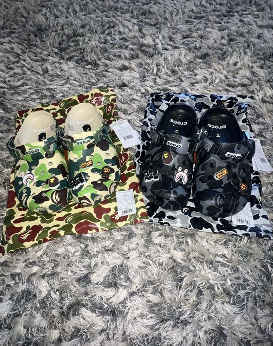 ‼️БЕЗ ПЕРЕДОПЛАТ‼️ Тапки Bape x Crocs / Бейп/ Крокс/ Тапочки