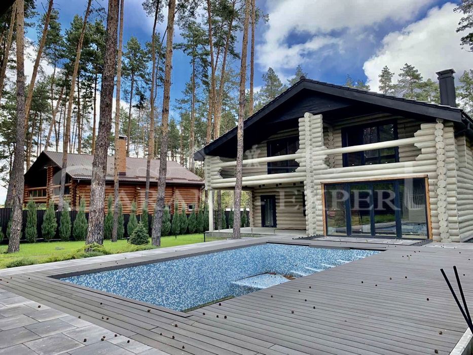 Котедж ЗРУБ 11 соток з Басейном та Банею ! Біля лісу