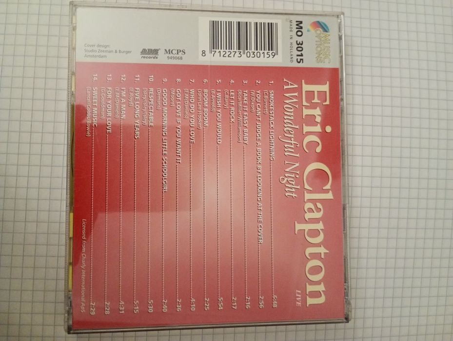 CD Eric Clapton -a wonderful night
