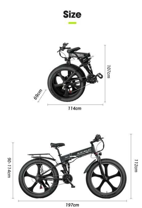 Bicicleta Elétrica Dobrável 1000W