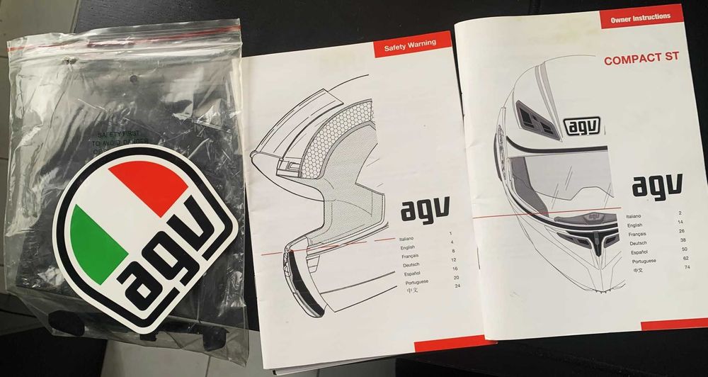 Capacete Modular AGV c/ PinLock + capa protectora