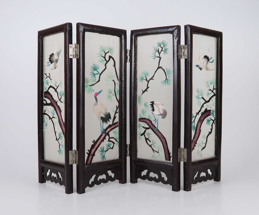 Biombo de mesa Chines - Bordados de Seda