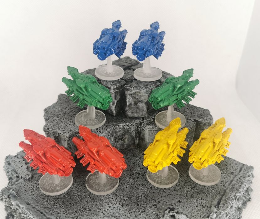 8 statków Dreadnoughts do gier planszowych. Druk 3D, żywica UV.
