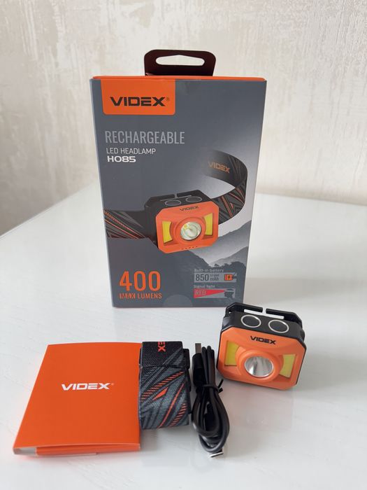 Налобний світлодіодний ліхтарик VIDEX VLF-H085-OR 400 Lm 5000K
