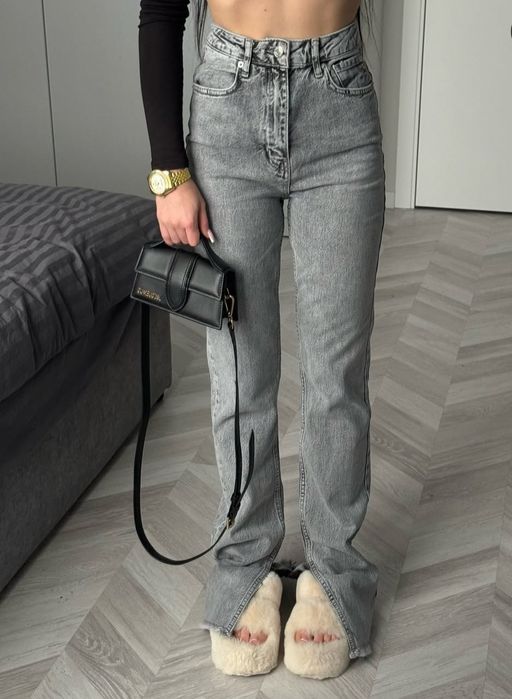 Стильні джинси з актуальними розрізами,високою талією