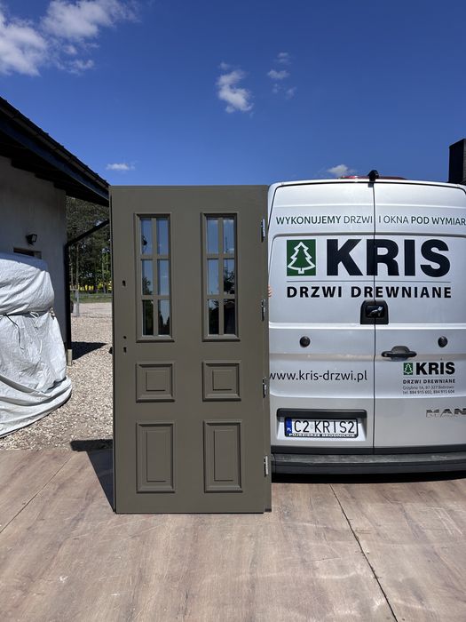 Drzwi zewnętrzne drewniane wejściowe Na Wymiar Montaż Cała Polska