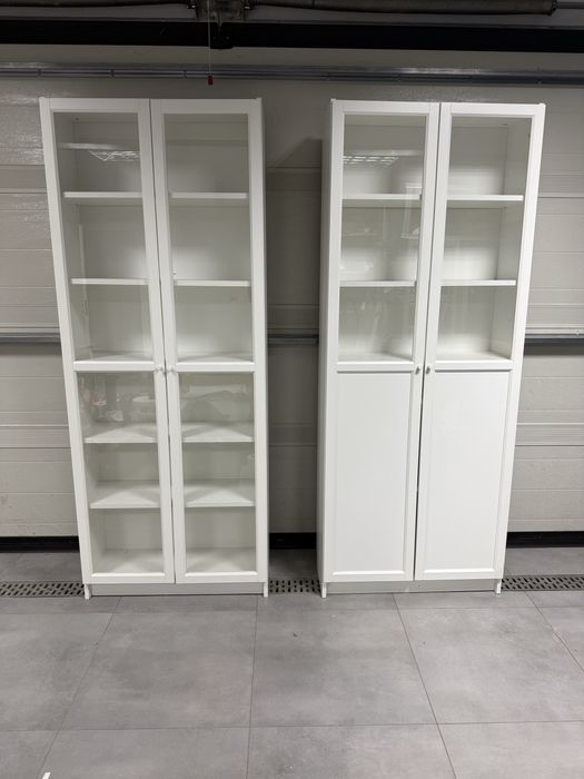 Witrynka regal bialy 2 sztuki 80x200x30 cm bialy