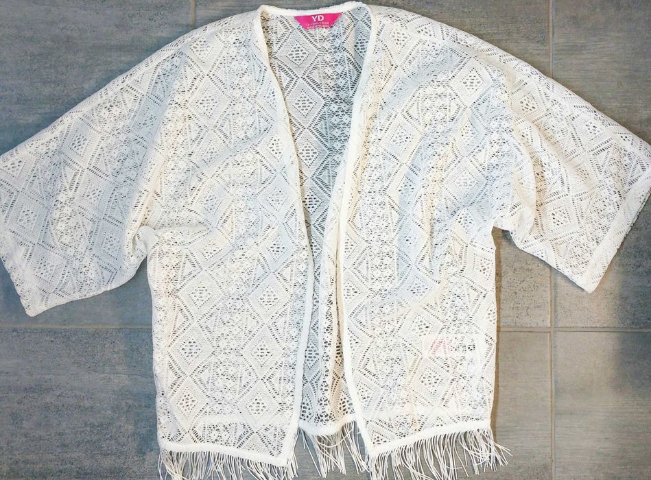 Накидка белая кружевная с бахромой от Primark (YD)