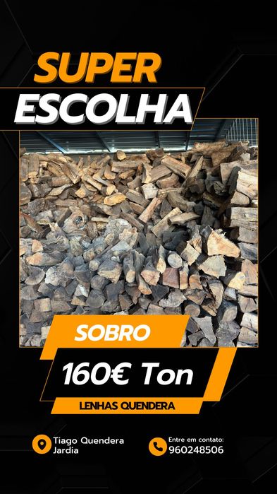 Lenha de sobro seca e qualidade