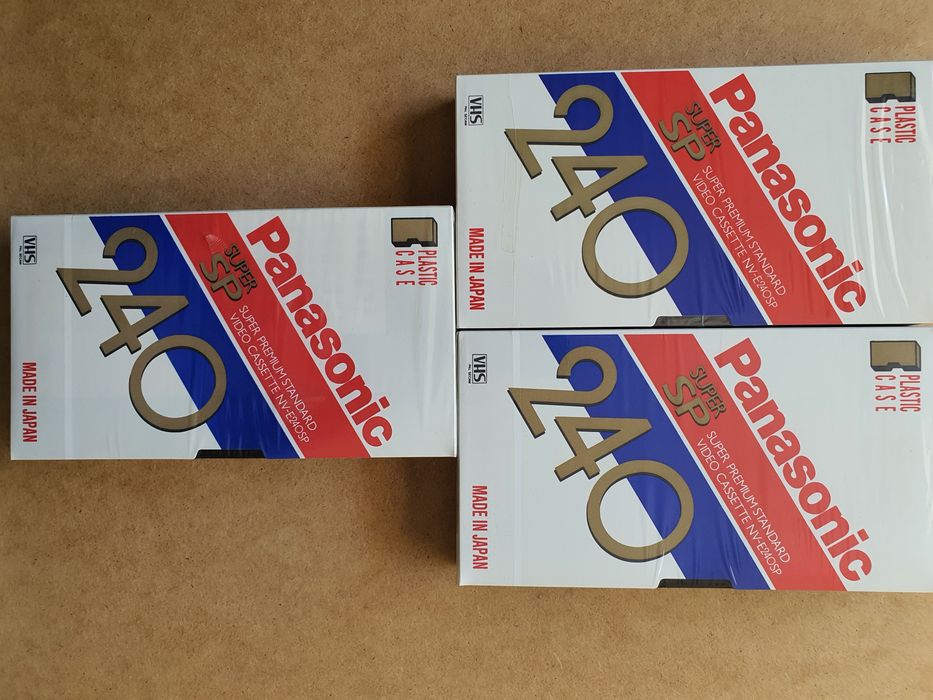 Kasety VHS Panasonic E-240 - nowe, zapakowane w folię