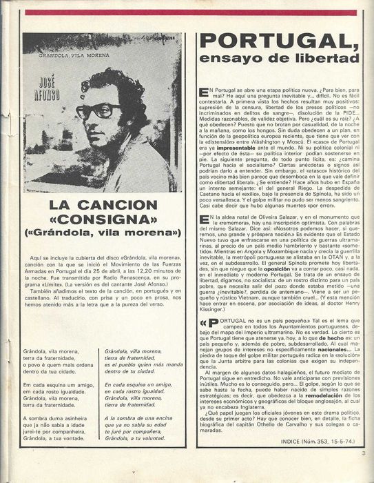 José Afonso	- - -		Índice	- - - - -	Revista