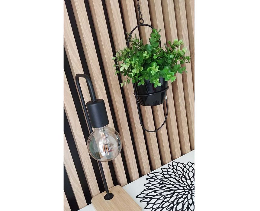 Kwietnik z doniczką, wiszący metalowy w stylu LOFT