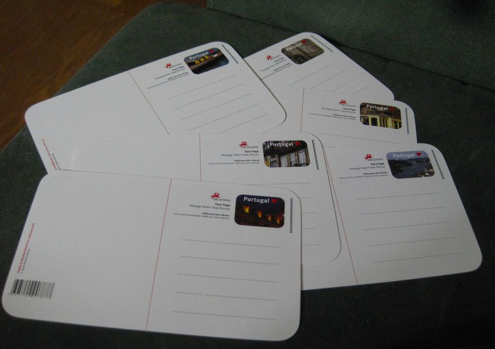 Conjunto 6 Bilhetes Postais do Porto c/ Selo CTT