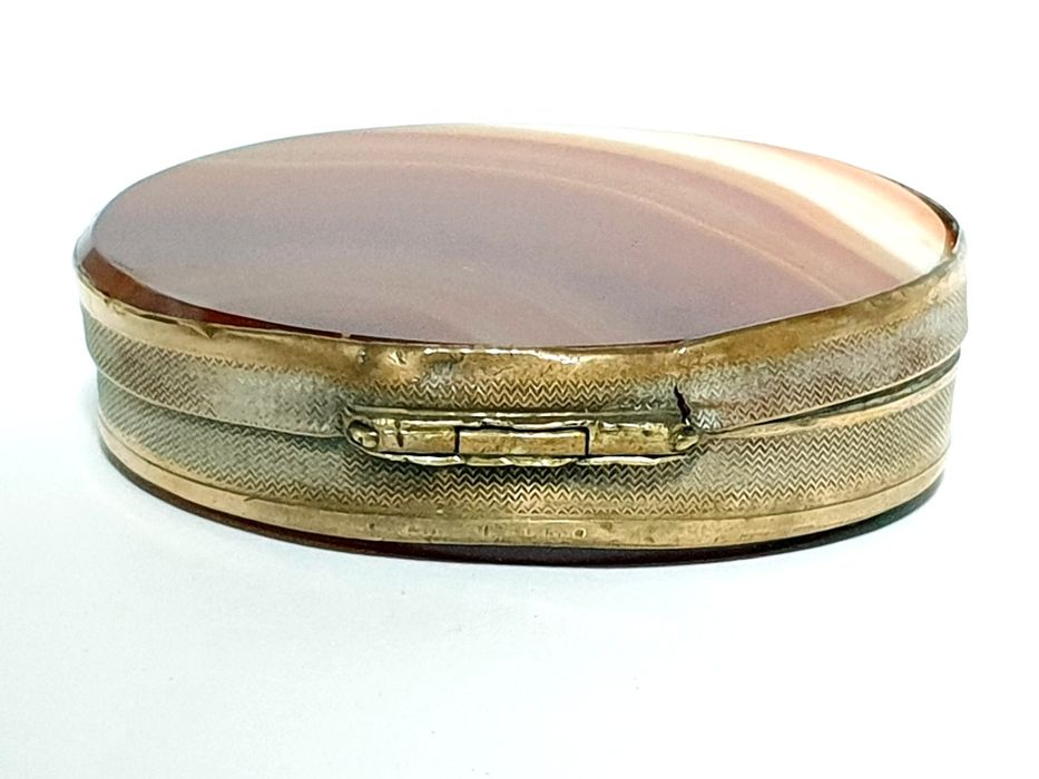 Lindissima antiga caixa de rapé / snuff box Napoleão com pedras Ágata