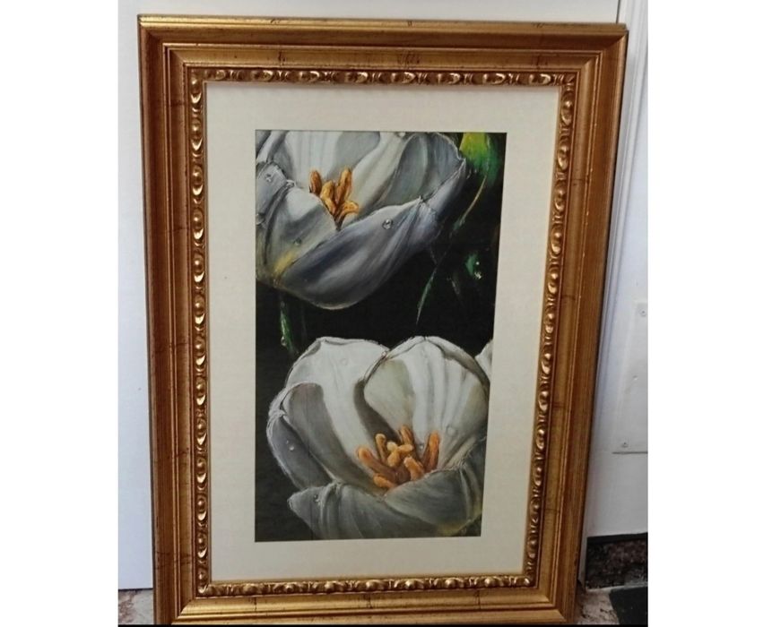 Quadro com tulipas brancas64752189553537121
