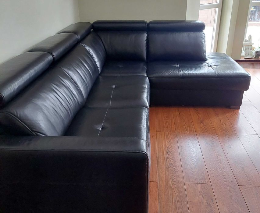 Narożnik rozkładany skóra naturalna