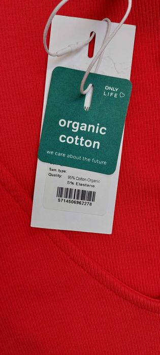 Bawełniana czerwona bluzka ONLY, R. M