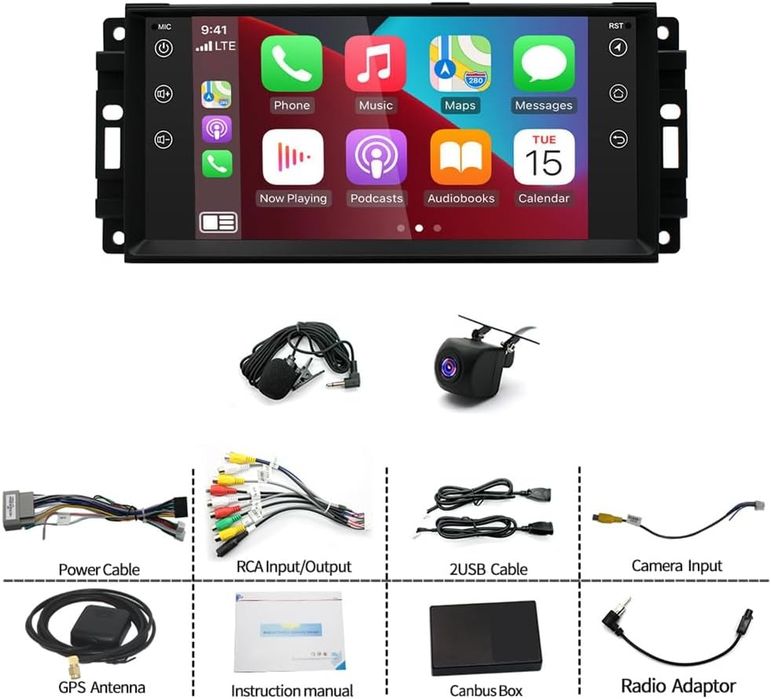 Автомагнитола Android 13, 4/64 для Jeep, Dodge, Chrysler