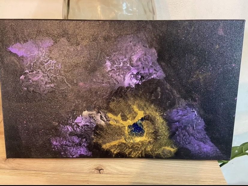 Telas pintadas a mao em acrilico