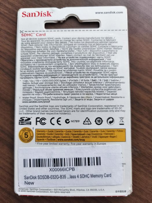 Cartão de Memória SDHC Sandisk - 32GB