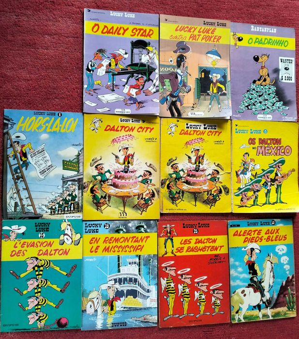 Lucky Luke em português e em francês capa mole