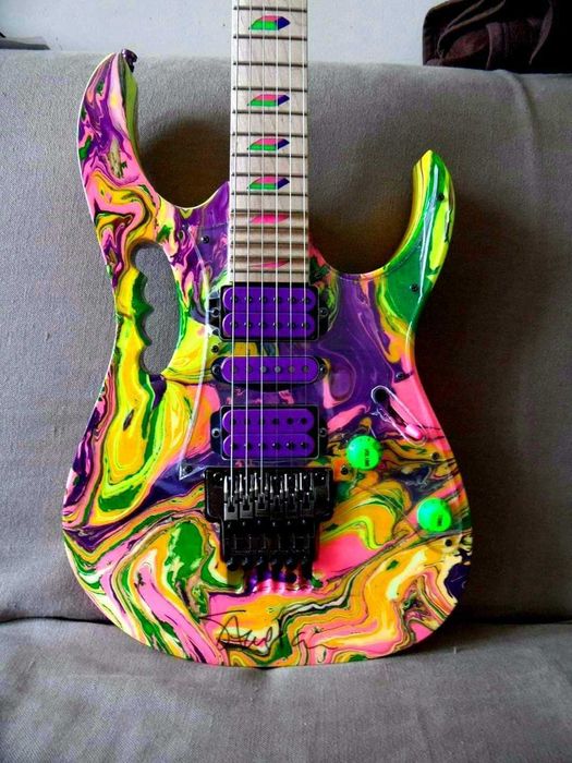 Strat knobs guitarra Neon e Swirl (pintados como os antigos da Ibanez)