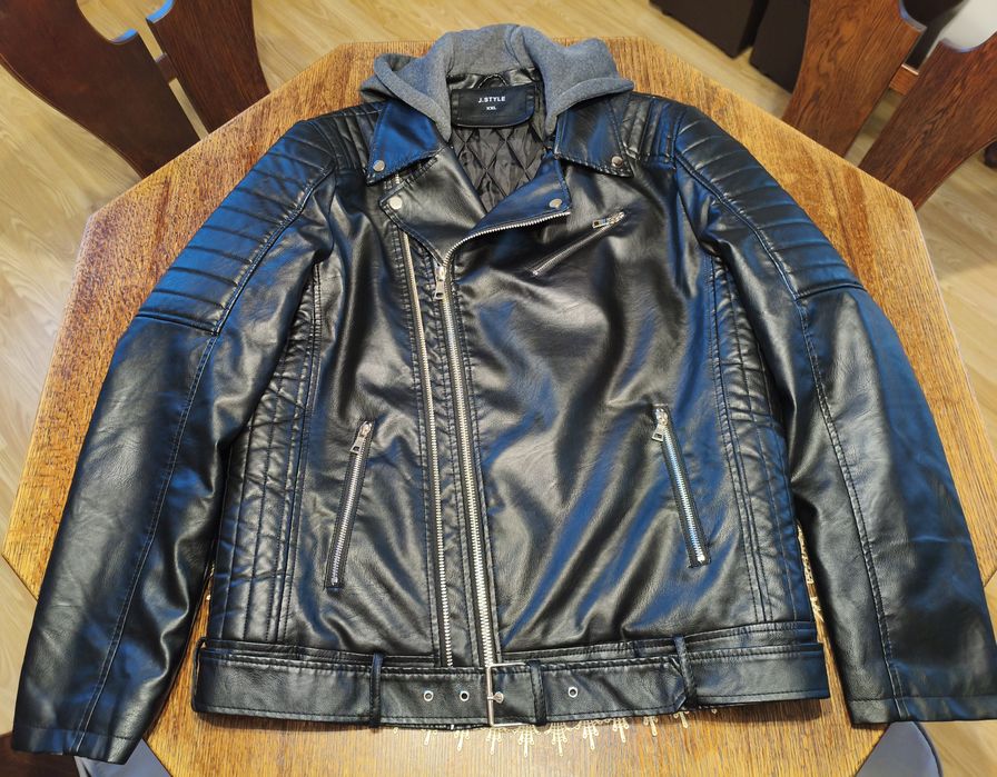 Nowa kurtka skórzana firmy"J.Style"+ skórzana czapka.