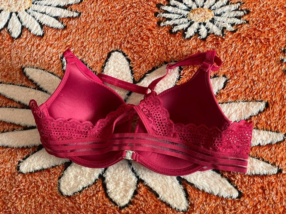 Кружевной лифчик бюстгальтер красный