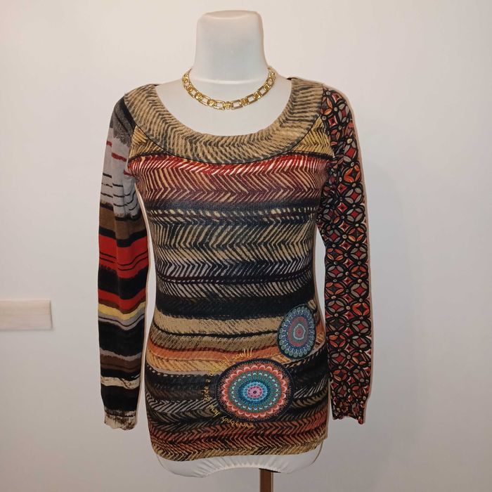 Desigual sweter ślicznota kolorowa super stan dla M/L