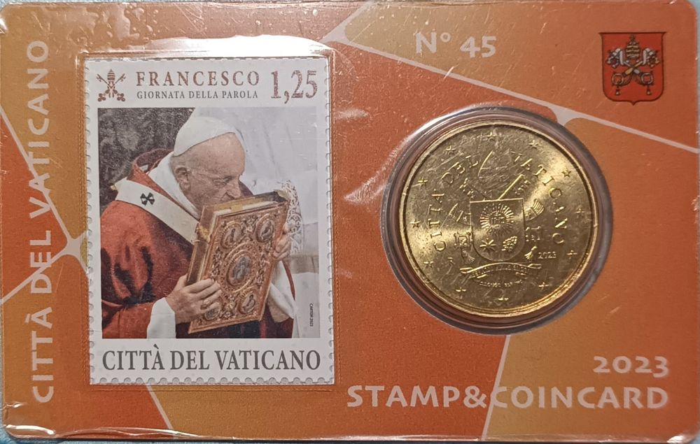 Vaticano 2023 4x Coincard 50 Cêntimos  Com Selo
