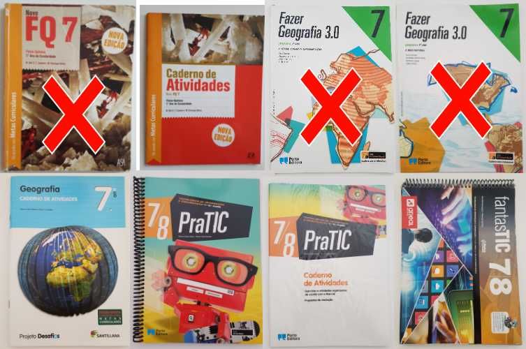 Manuais e Cadernos Atividades 7 ano Várias Editoras