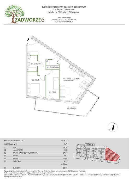Mieszkanie na sprzedaż, 3 pokoje, 66 m², Kraków
