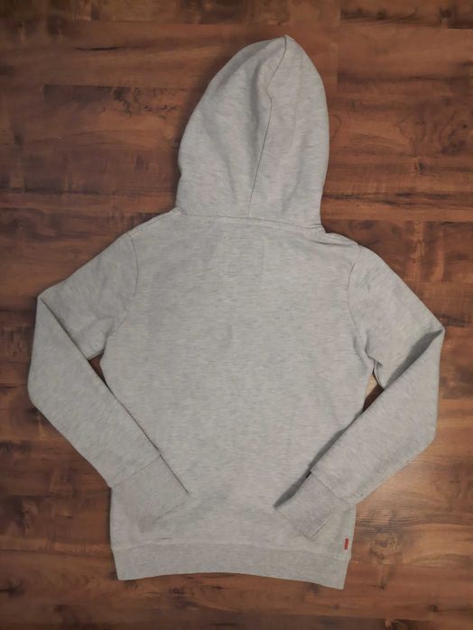 Bawełniana szara bluza z kapturem typu kangur Superdry rozmiar S