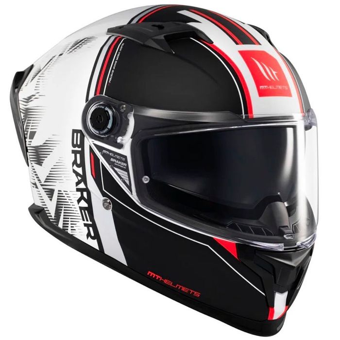 Мото шолом MT braker SV шлем MT helmet CHARM A1 Matt іспанський білий