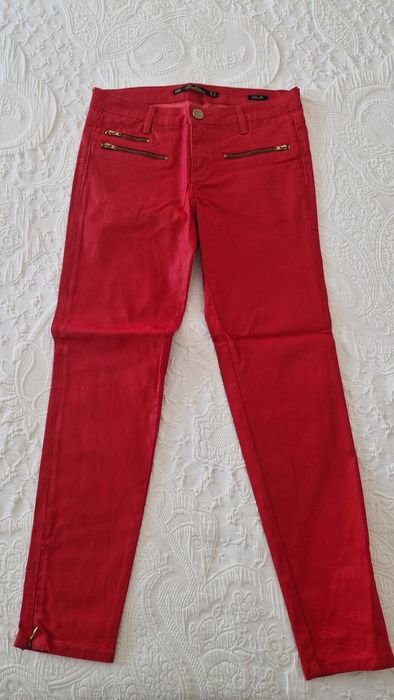 Calças vermelhas, skinny, Zara tamanho 36