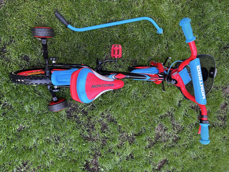 Rower dziecięcy 16” Monteria + boczne kółka + koszyk | dla dziecka