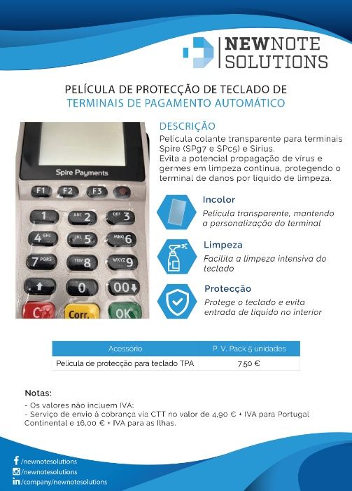 Película Protecção Teclado TPA's