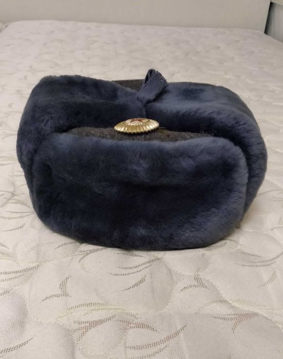 Офицерская шапка-ушанка из овчины 54 размер Шапка СССР