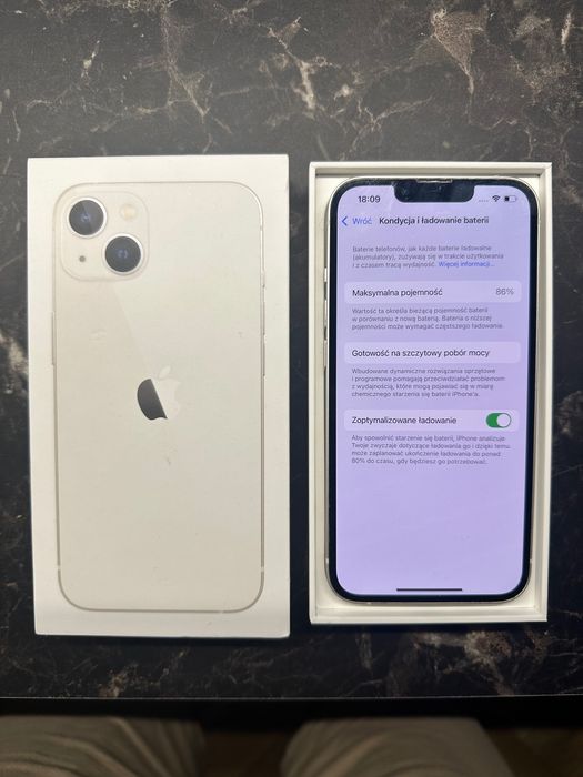 iPhone 13 Biały 128GB Stan Bardzo Dobry ! Bateria 86%