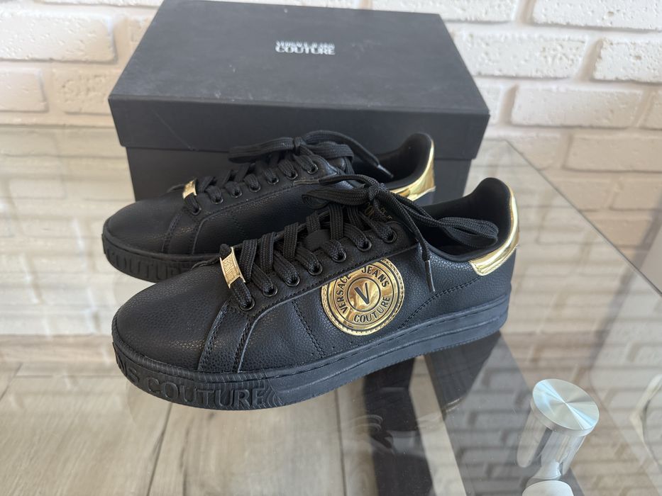 Кеди Versace Couture оригінал 40р, чорні з золотим