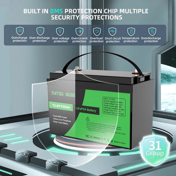 Акумулятор DATOU BOSS LiFePO4 12.8V 12V/100AH 1280Wh