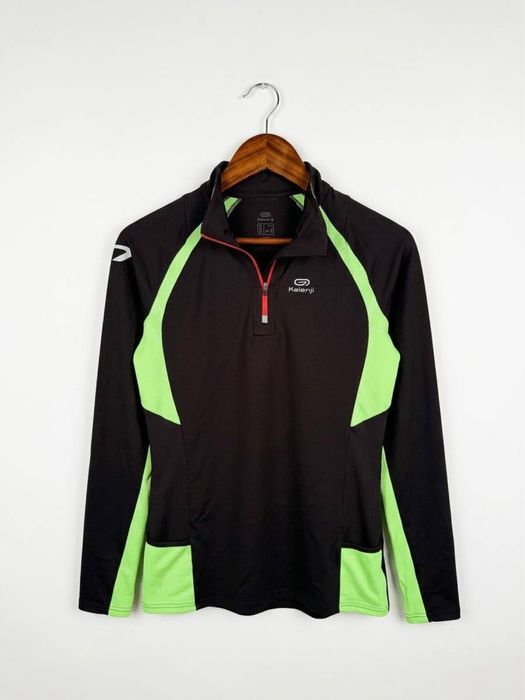 Тренувальний лонгслів Kalenji Decathlon M-L чорно-салатовий