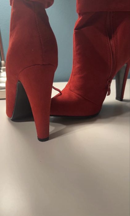 Czerwone botki zimowe #DeeZee