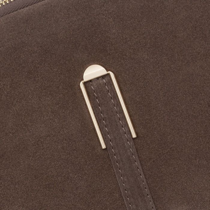 VERA PELLE torebka zamszowa listonoszka z paskiem V712 granatowa