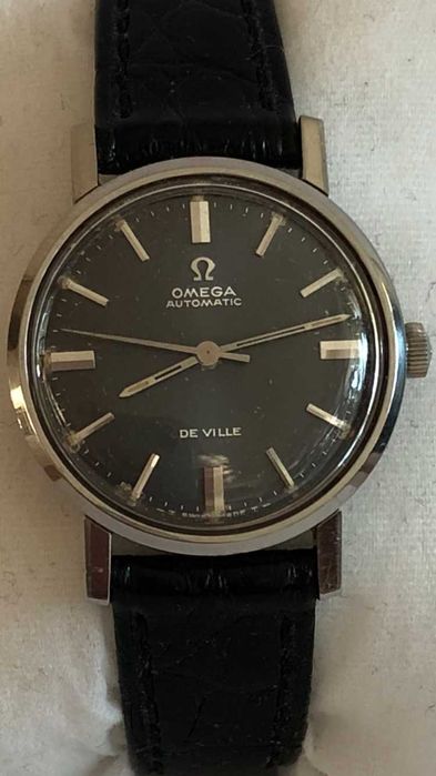 Omega de Ville, automatic, z piękną czarną tarczą, SUPER