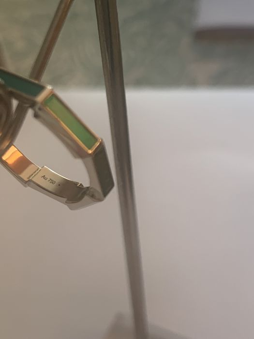 Anel Gucci Link to Love ouro branco & enamel